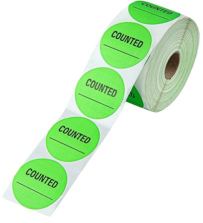 Restaurantware Label Tek 2 x 2 Inch Packaging Stickers 1000 Premium Shipping Labels - Counted Sustainable Green Paper Inventory Stickers High-Visibility with Strong Adhesives