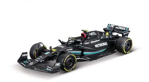 Bburago May Cheong B18-38081H Mercedes Hamilton 2023 F1 Voiture, Noir, 1:43