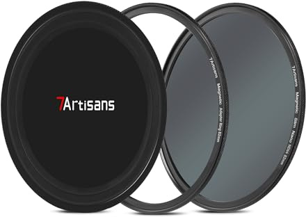 7artisans Filtre Nanomagnétique Filtre UV Réducteur de Lumière Filtre ND/Filtre Polarisant CPL/Filtre Dégradé GND/Filtre Antibrouillard Noir 1/4 pour Photographie de Portrait(67mm ND64)
