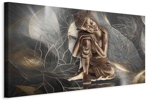 murando - Leinwandbild Teilige Natur Buddha, 60x30 cm, 1-teilig, Wohnzimmer | Hochwertige Leinwand, sofort aufhängbar, ideal fürs Wohn- oder Schlafzimmer, wasserfest und lichtecht, langlebig, stilvoll