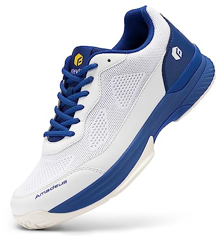FitVille Mens Tennis Shoes Extra Wide Trainers,White,10.5,W