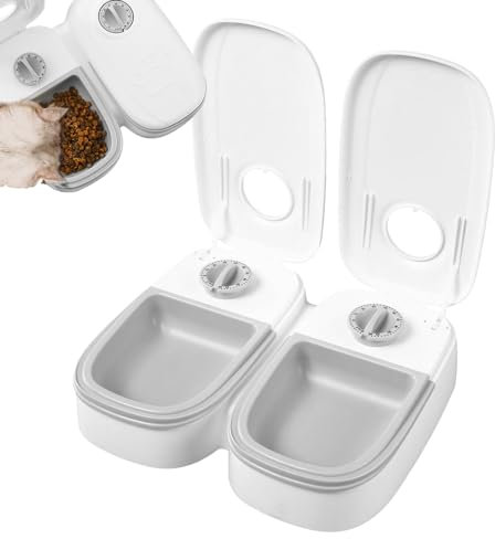IAZE Automatic Dog Feeder, Programmable Pet Feeder Cat Auto Feeder Food Feeder, Smart Dog Feeder Battery-Operated Timed Cat Feeder, Pet Food Dispenser For Cats & Dogs Dry Wet Food, Pet Supplies