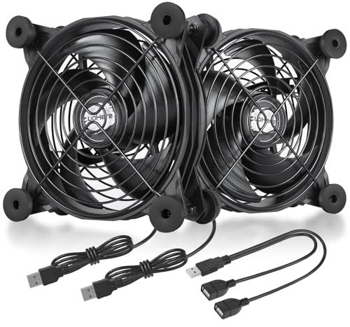 upHere gaming ventilador 120mm,por USB Refrigeración silenciosa de la computadora Ventilador de 5 v Compatible,Ventiladores alimentados,para PC/Xbox/Playstation/TV Box, etc. (U1203)