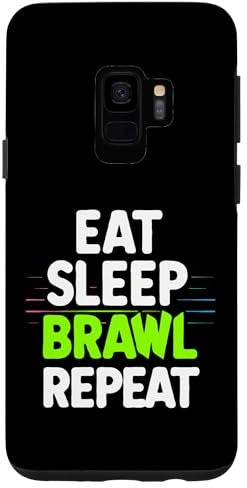 Hülle für Galaxy S9 Eat Sleep Brawl Repeat Lustiges Videospiel