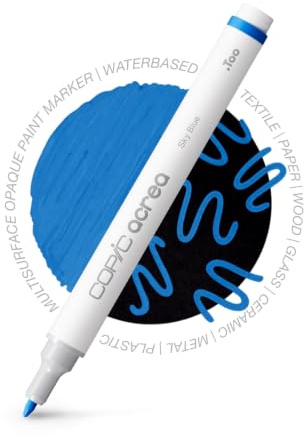 Copic acrea 012, Sky Blue, Paint Marker mit wasser- und pigmentbasierter Tinte, Strichstärke 0,8-1,2 mm