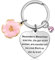 Otuuz Geschenke für Frauen Freundin Inspirierender Schlüsselanhänger Besondere Menschen Schlüsselanhänger mit Einem Rosa Diamantanhänger und Blume für Schwester Kollegin Ehefrau Mutter