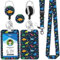 bolimoss Cordon avec porte-cartes, cordon tour de cou pour clés, porte-badge en plastique dinosaure mignon pour enfant, étudiant, bobine de badge rétractable pour carte d'identité, fournitures