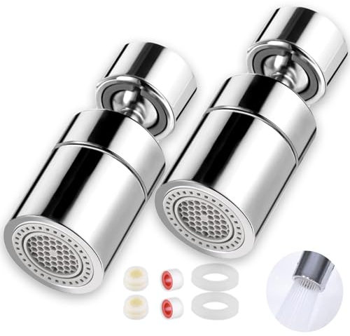 2 Pcs estensione del rubinetto, prolunga rubinetto, attacco per Accessorio per rubinetto, Aeratore Rubinetto, attacco per rubinetto a 360 gradi, adatto per cucine, bagni e accessori per WC