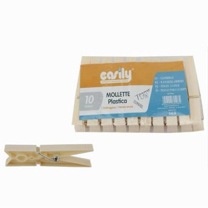 OISE ART STORE Trade Shop - Set 30 Pz Mollette in Plastica Pinze Bucato Panni Antiruggine Grandi Beige 69498