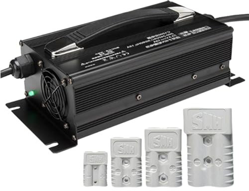 WLEJSL Chargeur Batterie Chariot Élévateur 12 V 40 a Chargeurs Batteries Haute Puissance 1200 W avec Prise Sortie Anderson 50 A/120 A/175 A/350 a pour Transpalette Électrique,50A