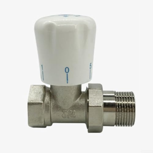 Thermostat-Heizkörperventil, Doppelpack mit Verriegelung, 15 mm x 3/4 Zoll Winkel & 1/2 Zoll x 15 mm mit 10 mm Reduzierstücken, kompatibel mit jedem Heizsystem, Weiß (A)