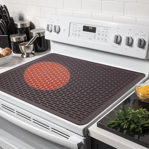 Temperature varied Silicone Stove top Cover, hob Covers for Electric cookers, Induction hob Protector mat for Ceramic hob, Heat Resistant Glass top Cover