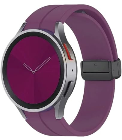 GUMMMY Silikongurt für Samsung Uhr 4/5/6 40 44mm 5 Pro 45mm Band Magnetic Schnallen Galaxy Uhr 4/6klassic 42 43mm 46 47mm Uhrenbandbänder(Fruit violet,Watch 4 5 40mm 44mm)