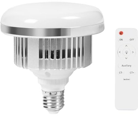 Luobannm Bombillas LED para Iluminación Fotográfica de 85 W, Base E27, Lámpara con Control Remoto, Luz Diurna Regulable para Softbox de Estudio Fotográfico.