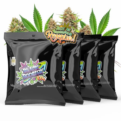 Hoch & Highlig Black Booster CO2 Beutel 4er Set für Pflanzen | Natürliche CO2 Quelle, Indoor Grow, Growbox, Gewächshaus, Pflanzenwachstum, dicke Buds, fettere Blüten, starke Pflanzen