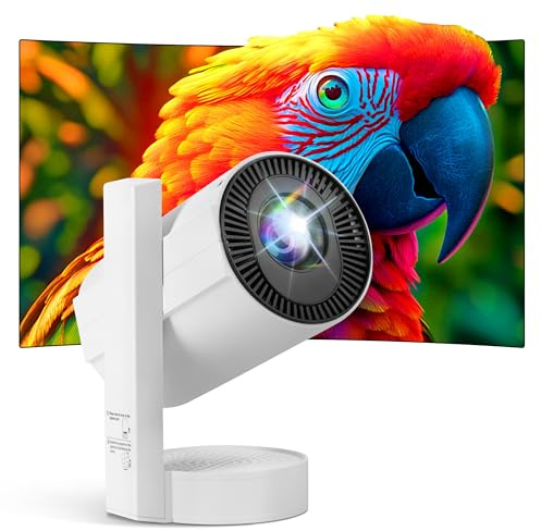 Mini Projector with WiFi 6 and Bluetooth 5.2, Portable Projector for Bedroom Support 4K 1080P Auto Keystone 180° Rotatable, 220 ANSI Lumens, Projectir for Bedroom Home Outdoors