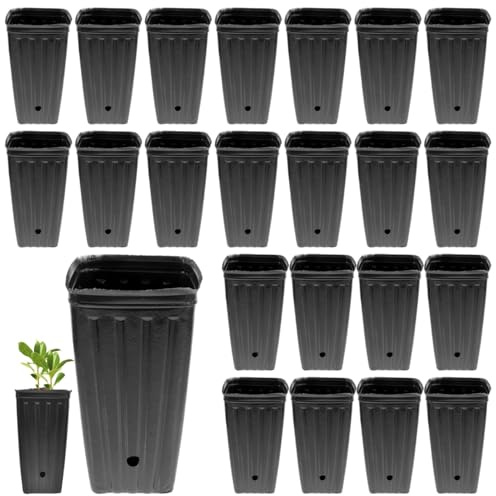GANAZONO Setzling Pflanzgefäße 30 Stück 10 X 20cm Rechteckige Kunststoff Anzuchttöpfe mit Wassertransportfunktion für Indoor und Outdoor Pflanzenzucht