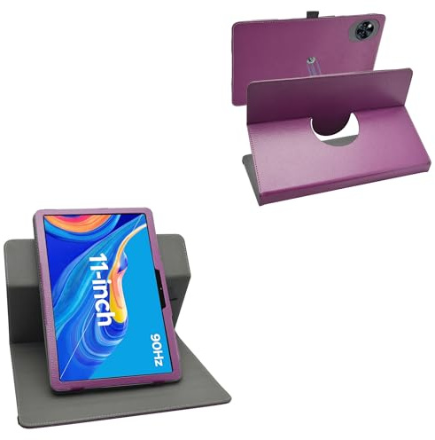 LiuShan Étui Rotatif à 360° + Housse Amovible Coque pour DOOGEE U11 2025/DOOGEE U11 Pro/DOOGEE Tab A9 Plus/DOOGEE Tab A9 Pro+/Blackview Zeno 10/HUIHUANG T5/DANEW Dslide 1095 11 Pouces Tablet,Violet