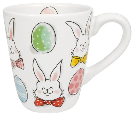 Blond Amsterdam Becher Happy Easter Paashasen, 350ml | Keramik, Osterdesign, Für Kaffee & Tee, Mikrowellengeeignet, Handwäsche empfohlen