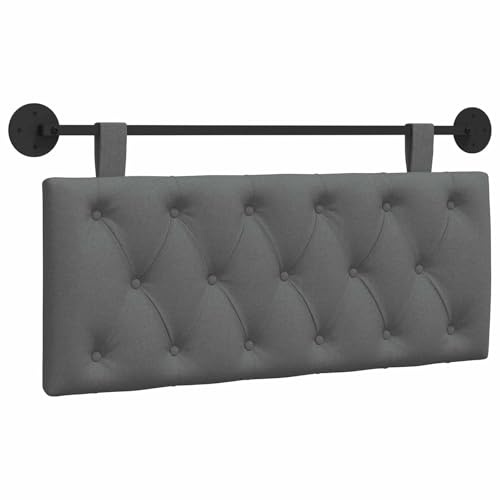 vidaXL Hängendes Kopfteil Dunkelgrau Stoff, Moderner rechteckiger Wandkopfteilen, gehängtes gepolstertes Design, gemütliche Rückenlehne für Schlichte Schlafzimmerdekoration
