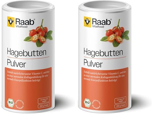 Raab Vitalfood® Bio Hagebutten Pulver (250 g) - Premium-Sorte AP-4® Hagebutte aus dem Süden von Chile, mit natürlichem Vitamin C für eine normale Kollagenbildung & Knorpelfunktion, ohne Zusätze