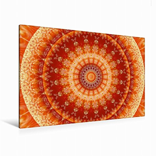 Premium Textil-Leinwand 120 x 80 cm Quer-Format Mandala Lebensfreude | Wandbild, HD-Bild auf Keilrahmen, Fertigbild auf hochwertigem Vlies, Leinwanddruck von Christine Bässler