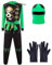 Katara 1771-01 - Ninja Kostüm Anzug, Kinder, Verkleidung Fasching Karneval, Größe S, Grün Schwarz