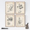 Nacnic Musikinstrument Patent Poster 4er-Set | Posterset mit Erfindungen und alten Werkzeugen | Bilder von Kinetoskop, Kamera, Objektiv, Kamerafilm | Größe A4.