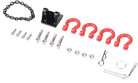 Dilwe RC Crawler Abschlepphaken, Metall RC Abschlepphaken Schnalle Abschleppkette 1/10 Anhänger Haken für SCX10 Auto Fernbedienung Upgrade