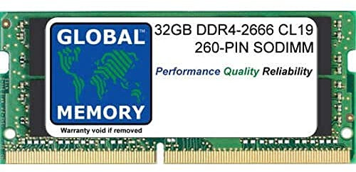 Global Memory 32GB DDR4 2666MHz PC4-21300 260-Pin SODIMM Speicher RAM für Mac Mini (2018)