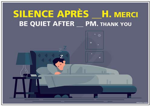 Panneau Silence Après ...H (Personnalisable) - Protection Anti-UV - Dimensions 210x300 mm - Plastique Rigide PVC 1,5 mm
