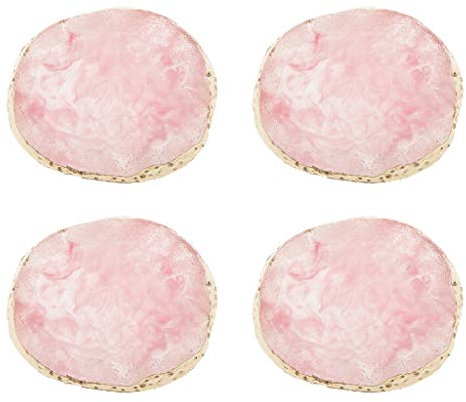 non-brand 4X Achat Scheibe Achatscheiben Poliert Anhänger Untersetzer Tischdeko Verzierung, Rosa
