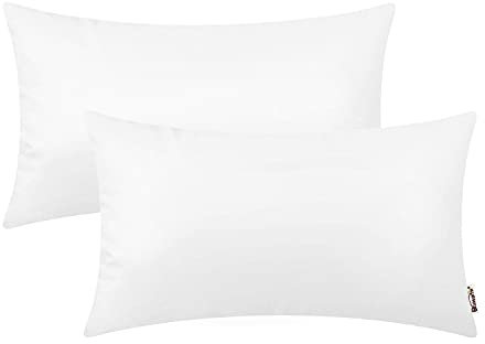 Brawarm Kissenbezüge aus Kunstleder, Lederbezüge für Lendenkissen, einfarbig, für Couch, Bett, Sofa, Garten, Zuhause, dekorativ, Weiß, 30,5 x 50,8 cm, 2 Stück