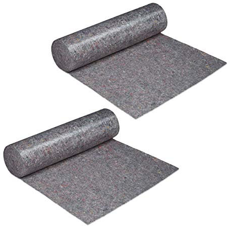 2 x Malervlies, Abdeckvlies Rolle, je 1 m x 50 m = 50m², rutschfest, wasserabweisend, 270g/m², Streichen, Umzug, grau