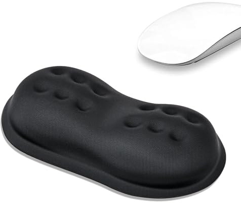PABREY Poggiapolsi Mouse, Supporto Polso Mouse in Memory Foam, Appoggio Polso Mouse Ergonomico, Antiscivolo, Sollievo dal Dolore al Polso, per Computer, Laptop, Ufficio, Nero