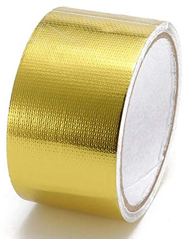 Reflektierendes Klebeband aus Aluminiumfolie, 500 Grad, goldfarben, 5,1 cm x 5 m, Wärmeschutz, Isolierband – Gold