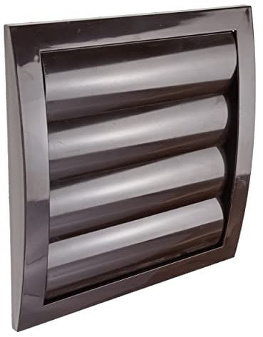 Vent Systems Ø150 mm / 6 Inch - Brown Air Vent Plastic Cover - Louvered Outdoor Opening Flap Vent Built - in Pest Guard Screen HVAC for Home Improvement