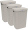 Rotho Country3er-Set Wäschesammler 55l mit Deckel,Kunststoff, beige