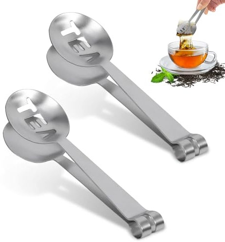 2 Pcs Spremiagrumi per bustine di tè da 12 cm, pinza per filtri per bustine di tè in acciaio inossidabile per foglie sfuse