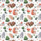 Pingianer 11,99€/m Tiere Wald 100% Baumwolle Baumwollstoff Kinder Meterware Handwerken Nähen Stoff (Bär Hase Eichhörnchen Igel Pilz, 150x160cm)