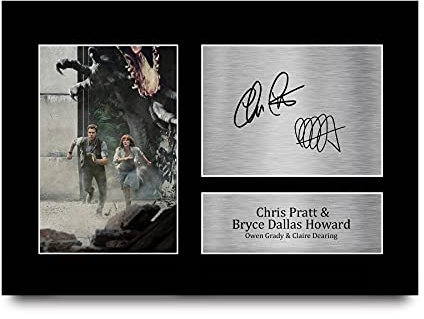 HWC Trading A4 Chris Pratt & Bryce Dallas Howard Jurassic World Geschenke Gedruckt, Signiert Autogramm Bild Für Film-Erinnerungsstücke-Fans - A4 Eingerahmt