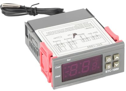 Controlador de Temperatura Digital Multiusos Fahrenheit STC-1000 Termostato Digital Termostato de refrigeración y calefacción(12V)