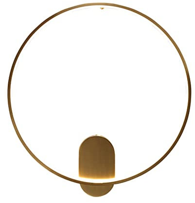 OOWOKS Innen Wandlampe LED 36W Runde Wandleuchte Dimmbar 3000K-6000K Wandbeleuchtung Moderne Messing Wand Lampe mit Acryl Lampenschirm Ring Wandstrahler Schlafzimmer Nachttischlampe Nachtlicht,Gold