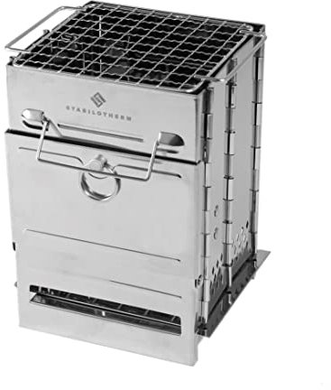 STABILOTHERM Stainless Steel Charcoal Grill Camping Outdoor Foldable Mobile Grill Camping Grill Outdoor Grill Camping Grill Very Stable and Space-Saving