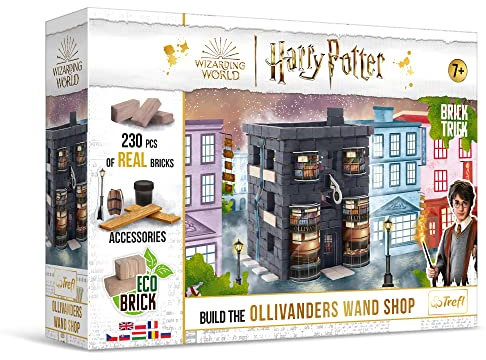 Trefl - Brick Trick Harry Potter - Ollivander's Wand Shop - Construire avec des Briques, Boutique Ollivander avec des Baguettes Magiques, ÉCO Briques, 230 Briques, Réutilisable