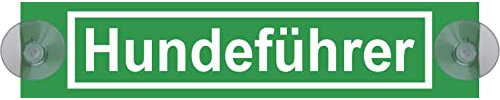JAGDSCHUTZ LANDWIRTSCHAFT FORSTBETRIEB WUNSCHTEXT Schild Saugnapf Auto Aufkleber (Alu Verbund mit SAUGNÄPFEN, Motiv: Hundeführer)
