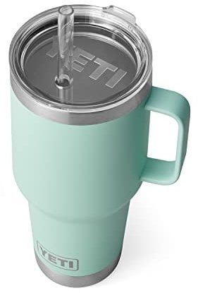 Yeti Rambler 35 oz Straw Mug, Vacuum Insulated, Stainless Steel, Seafoam