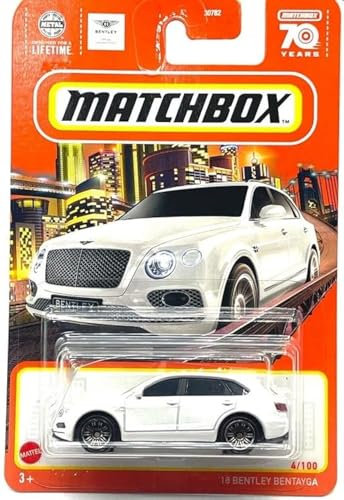 Matchbox 1:64 Maßstab Auto, Bentley Bentayga 4/100 (Weiß), Luxus, Kinder, Unisex