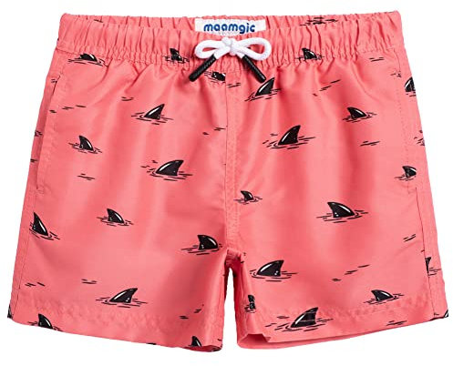 MaaMgic Short de Bains D'Ete Garcons Filles Carton Dinasaure avec Slip Filet Maillot de Bain Enfant a la Plage Rose 2 Ans