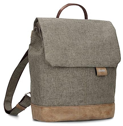Zwei kleiner Damen City-Rucksack Olli OR80-4 Liter wasserabweisend gepolstertes Trennfach, Hauptfach mit Reißverschluss, Magnet-Verschlusskappe, Handyfach, robuster wasserfester Boden (wood)